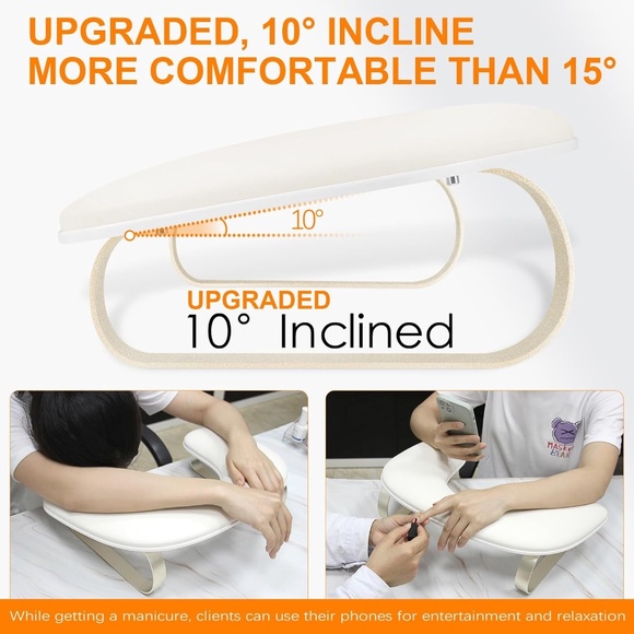 White Professional U Shaped Arm Rest for Nails - Picture 3 of 7